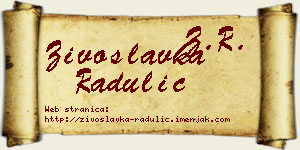 Živoslavka Radulić vizit kartica